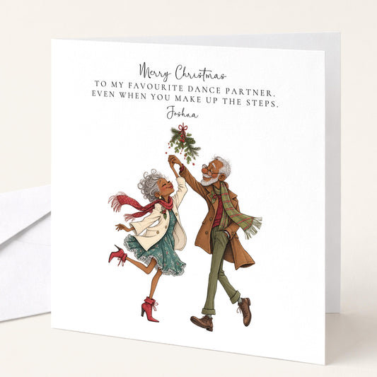 Personalised Husband Christmas Card, Favourite Dance Partner Funny Card, Custom Name Card