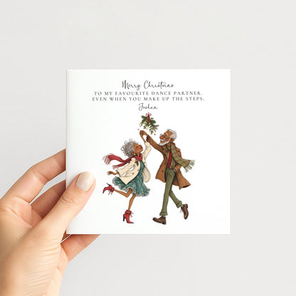 Personalised Husband Christmas Card, Favourite Dance Partner Funny Card, Custom Name Card