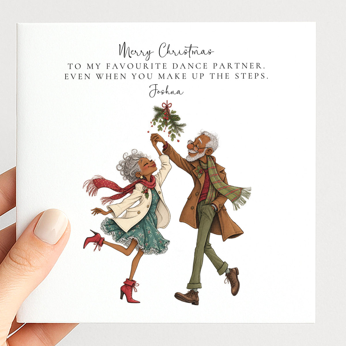 Personalised Husband Christmas Card, Favourite Dance Partner Funny Card, Custom Name Card