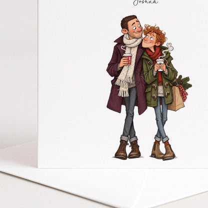 Personalised Boyfriend Christmas Card, Favourite Person To Do Nothing With, Custom Name Card