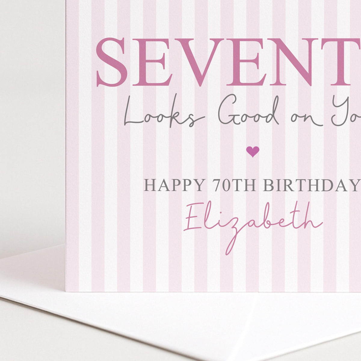 Personalised 70th Birthday Card For Her, Seventy Looks Good On You, Terrific Seventy Custom Name Birthday Card
