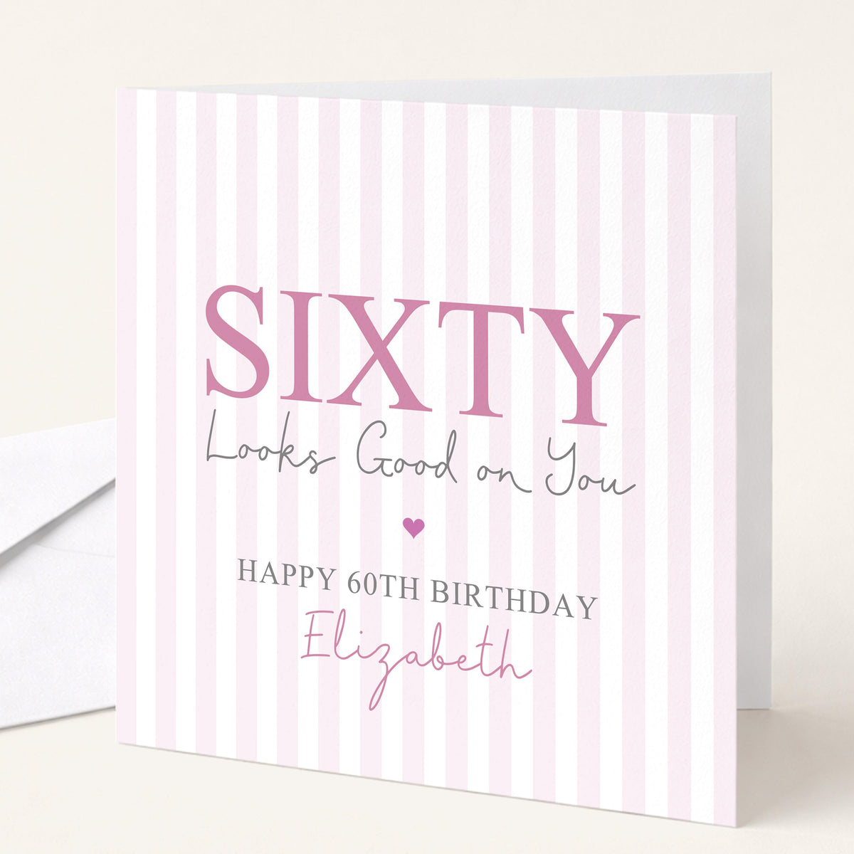 Personalised 60th Birthday Card For Her, Sixty Looks Good On You, Sensational Sixty Custom Name Birthday Card