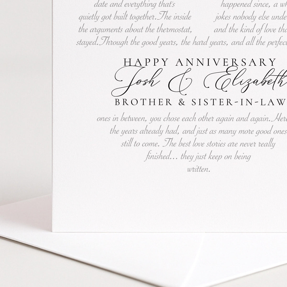 Personalised Anniversary Card, Brother & Sister-in-Law, Wedding Anniversary Custom Names Card