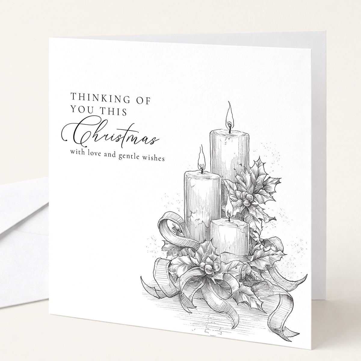 Thinking Of You This Christmas Card, Sympathy Christmas Card, Gentle Christmas Wishes Card