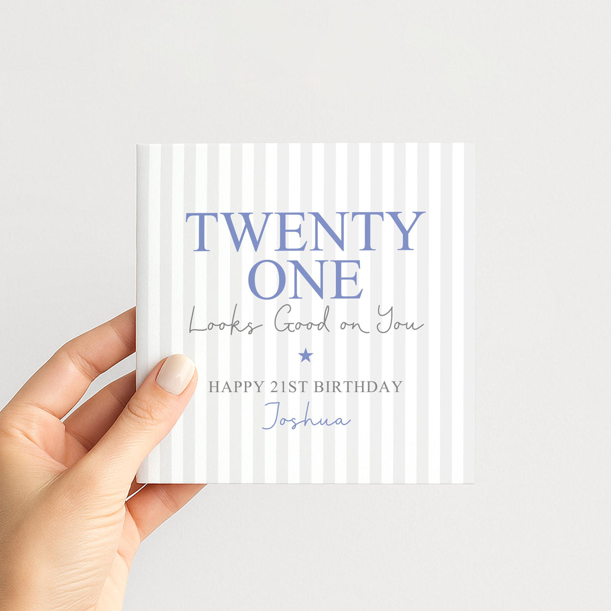 Personalised 21st Birthday Card For Him, Twenty One Looks Good On You, Custom Name Milestone Birthday Card