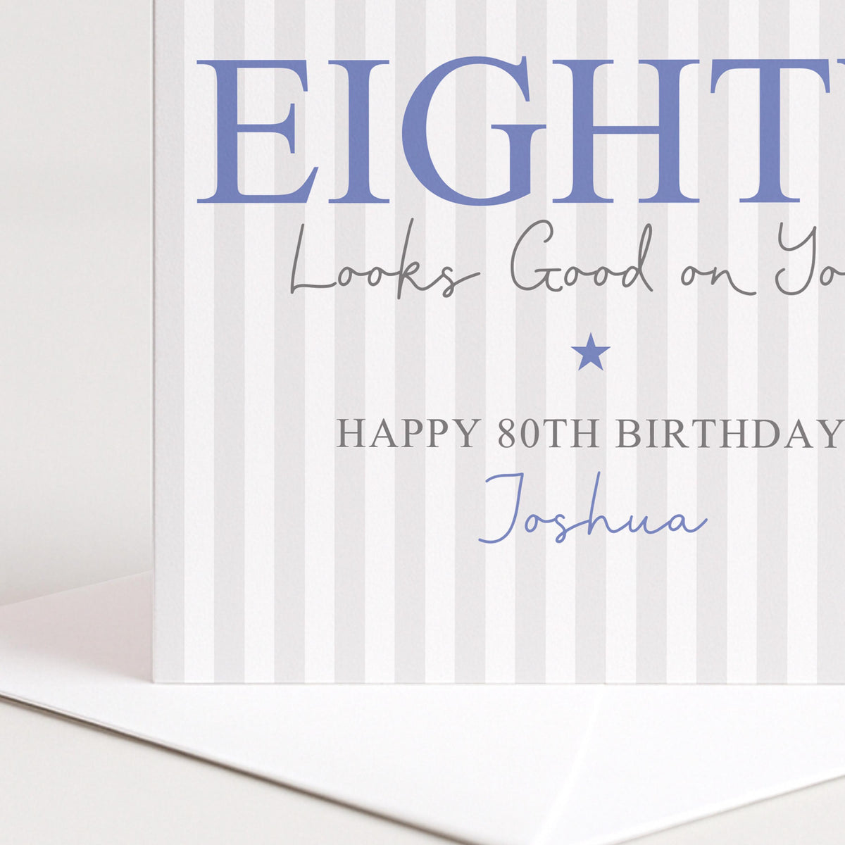 Personalised 80th Birthday Card For Him, Eighty Looks Good On You, Ageless Eighty Custom Name Birthday Card
