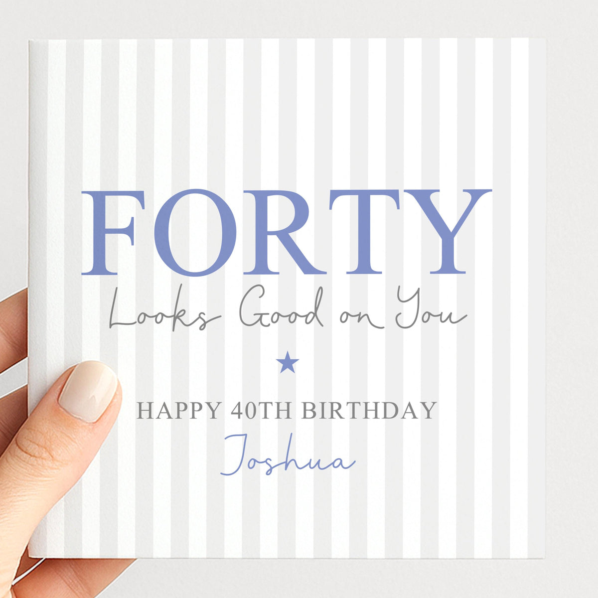 Personalised 40th Birthday Card For HIm, Forty Looks Good On You, Fabulous Forty Custom Name Birthday Card