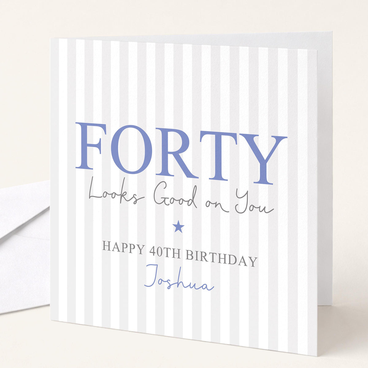 Personalised 40th Birthday Card For HIm, Forty Looks Good On You, Fabulous Forty Custom Name Birthday Card