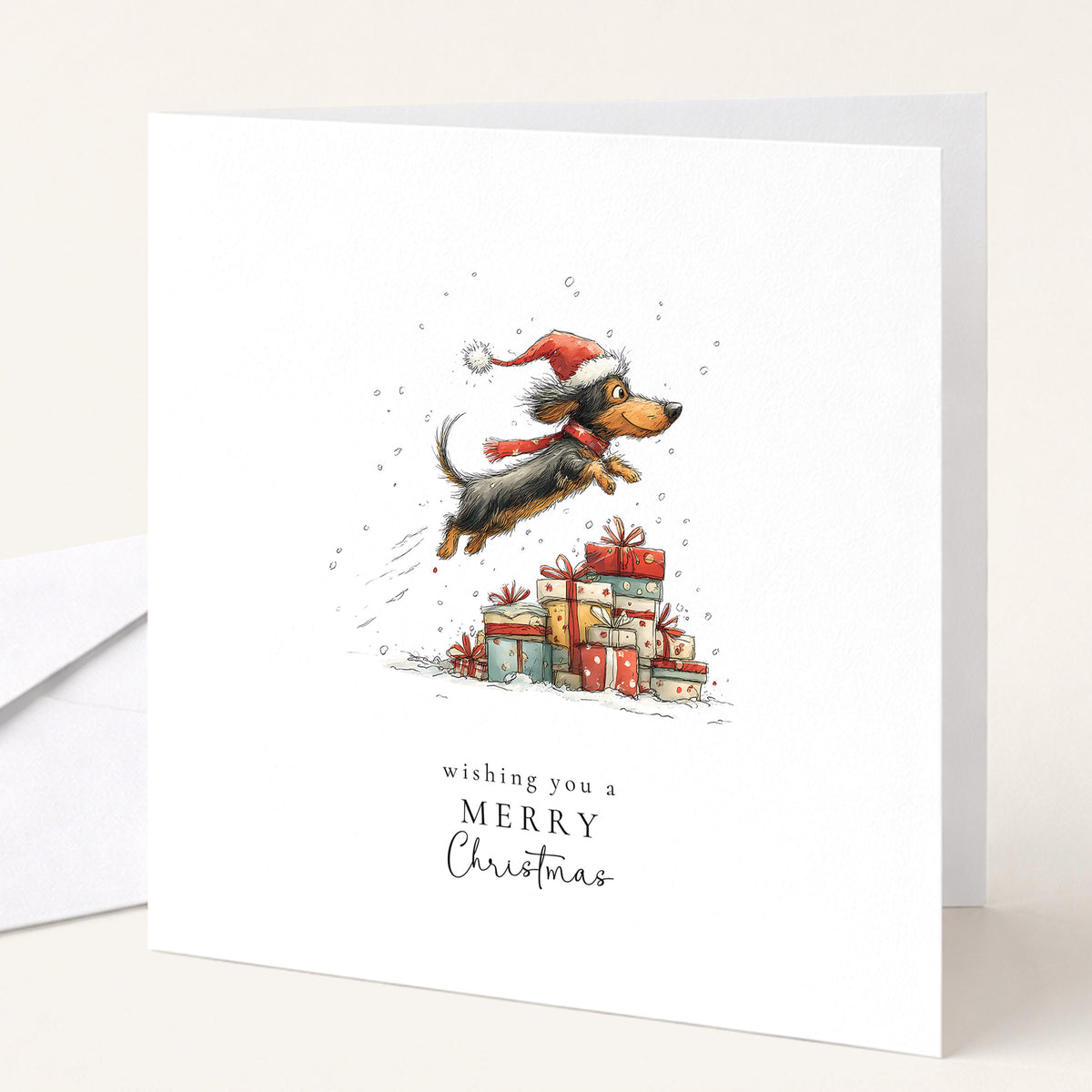 Sausage Dog Christmas Cards Pack of 6, Dachshund Xmas Cards, Funny Dog Christmas Card Multipack, Set of 6 Cards, No Personalisation WhimsiLilley