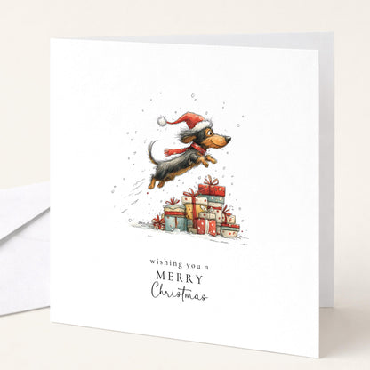 Sausage Dog Christmas Cards Pack of 6, Dachshund Xmas Cards, Funny Dog Christmas Card Multipack, Set of 6 Cards, No Personalisation WhimsiLilley