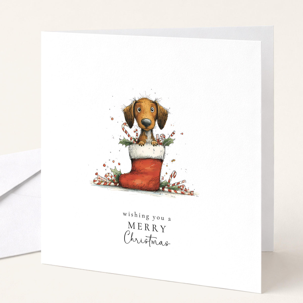 Sausage Dog Christmas Cards Pack of 6, Dachshund Xmas Cards, Funny Dog Christmas Card Multipack, Set of 6 Cards, No Personalisation WhimsiLilley