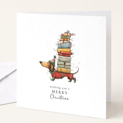 Sausage Dog Christmas Cards Pack of 6, Dachshund Xmas Cards, Funny Dog Christmas Card Multipack, Set of 6 Cards, No Personalisation WhimsiLilley