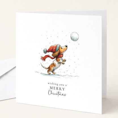 Sausage Dog Christmas Cards Pack of 6, Dachshund Xmas Cards, Funny Dog Christmas Card Multipack, Set of 6 Cards, No Personalisation WhimsiLilley