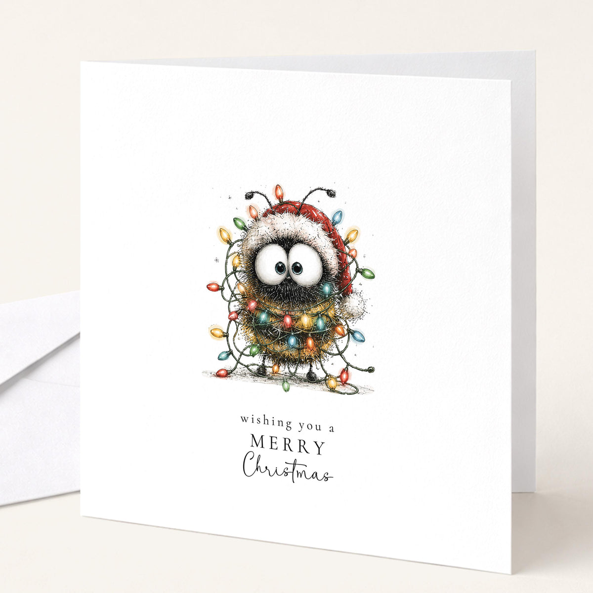Bumble Bee Christmas Cards Pack of 6, Funny Bee Xmas Cards, Cute Bee Christmas Card Multipack, Set of 6 Cards, No Personalisation WhimsiLilley