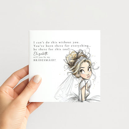 Whimsi Lilley Maid of Honour Proposal Card with "Will You Be My Maid of Honour?" message on white background