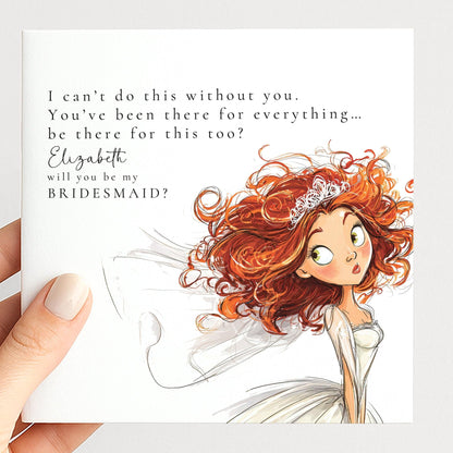 Whimsi Lilley Maid of Honour Proposal Card with "Will You Be My Maid of Honour" message on elegant card design
