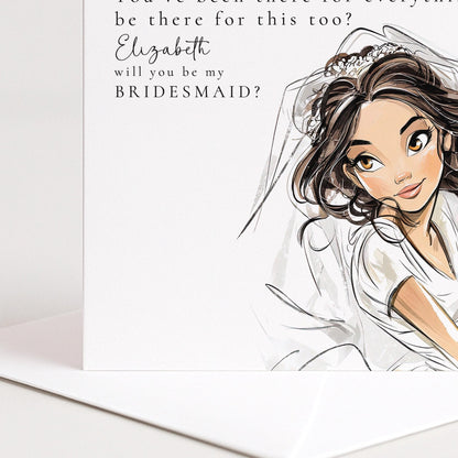 Whimsi Lilley Maid of Honour Proposal Card with "Will You Be..." message, featuring elegant floral design and heartfelt lettering.