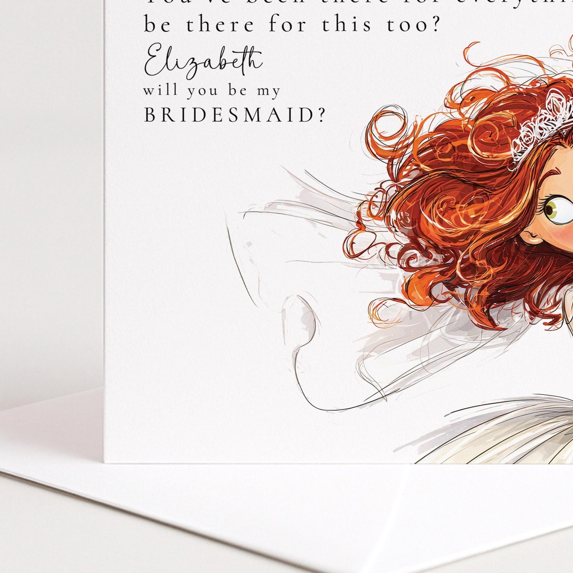 Whimsi Lilley Maid of Honour Proposal Card with "Will You Be My Maid of Honour" message on elegant card.