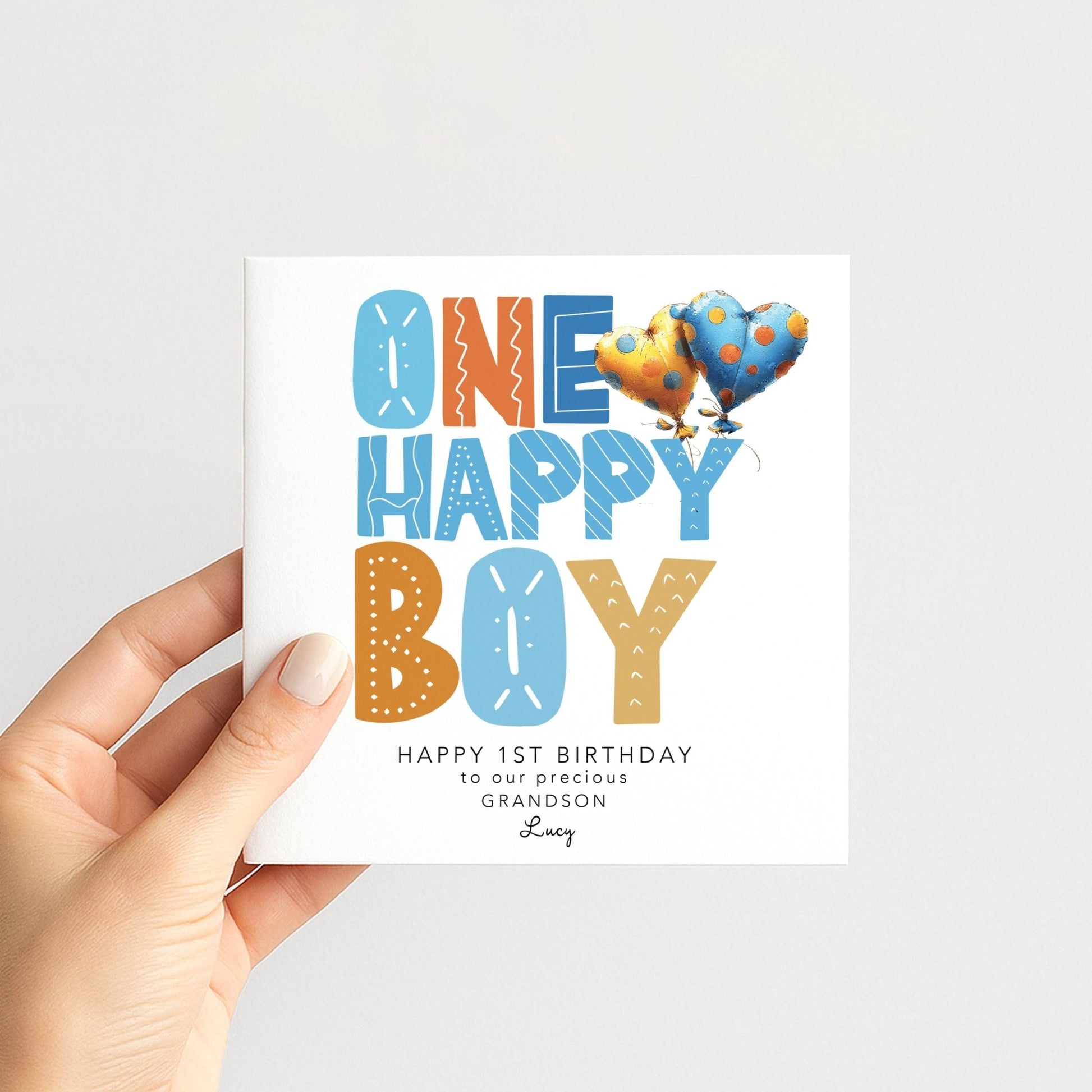 Personalised 1st Birthday Card Grandson - Whimsi Lilley