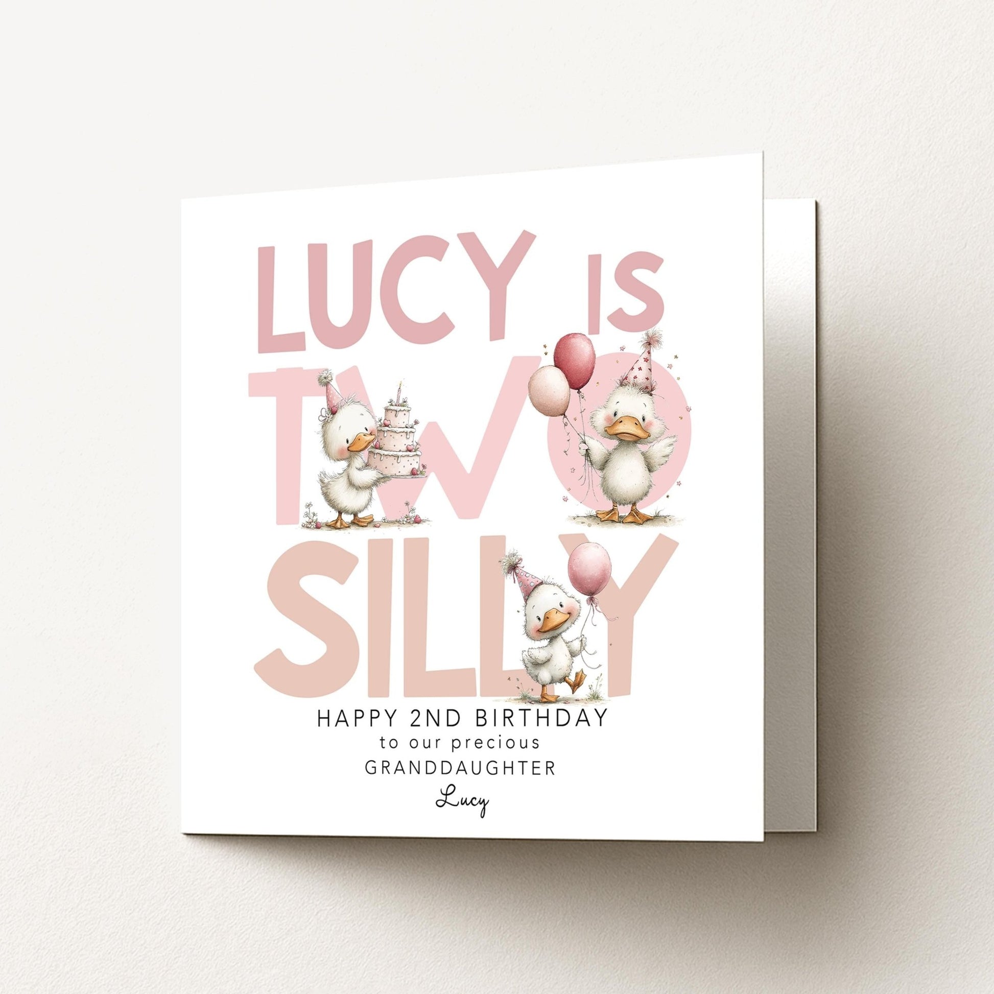 Personalised 2nd Birthday Card Granddaughter - Whimsi Lilley