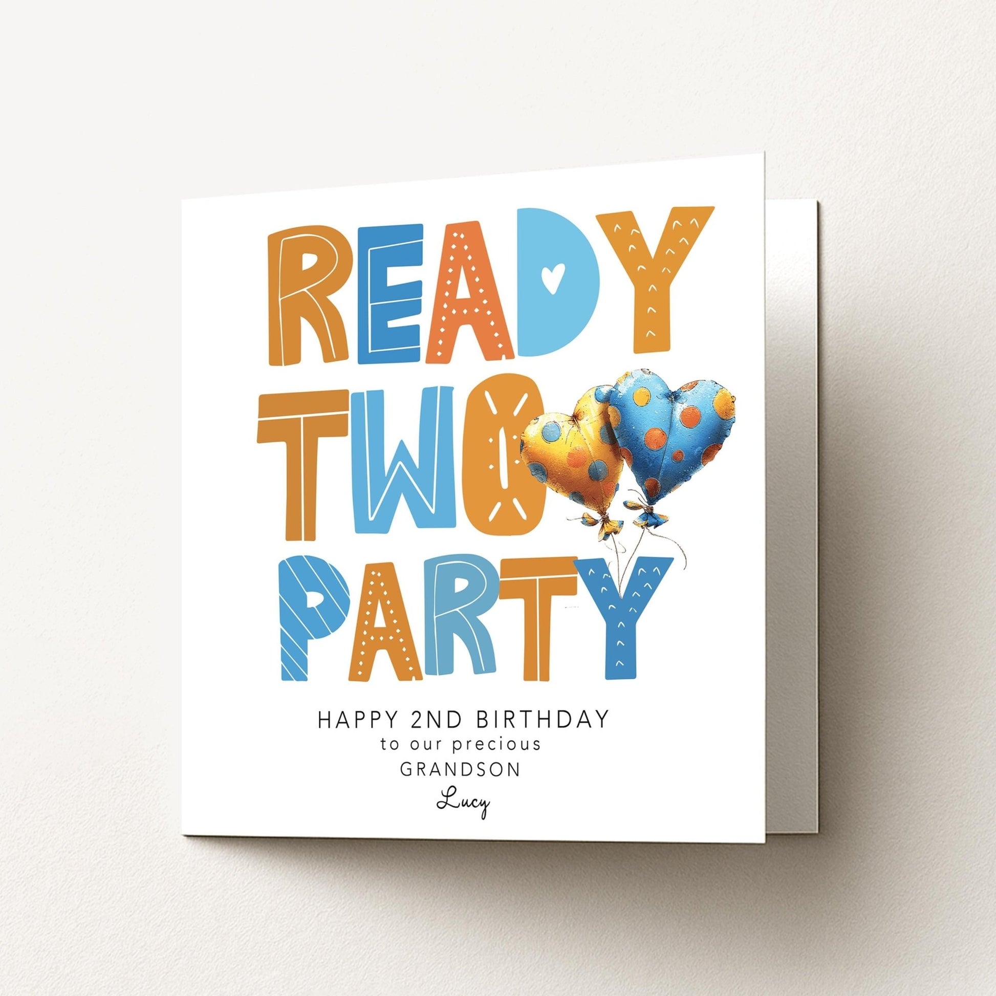 Personalised 2nd Birthday Card Grandson - Whimsi Lilley