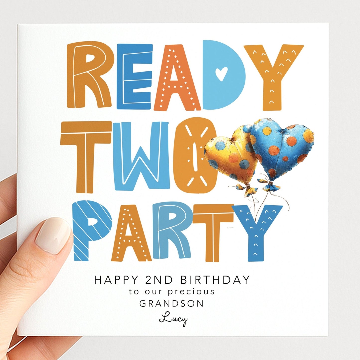 Personalised 2nd Birthday Card Grandson - Whimsi Lilley