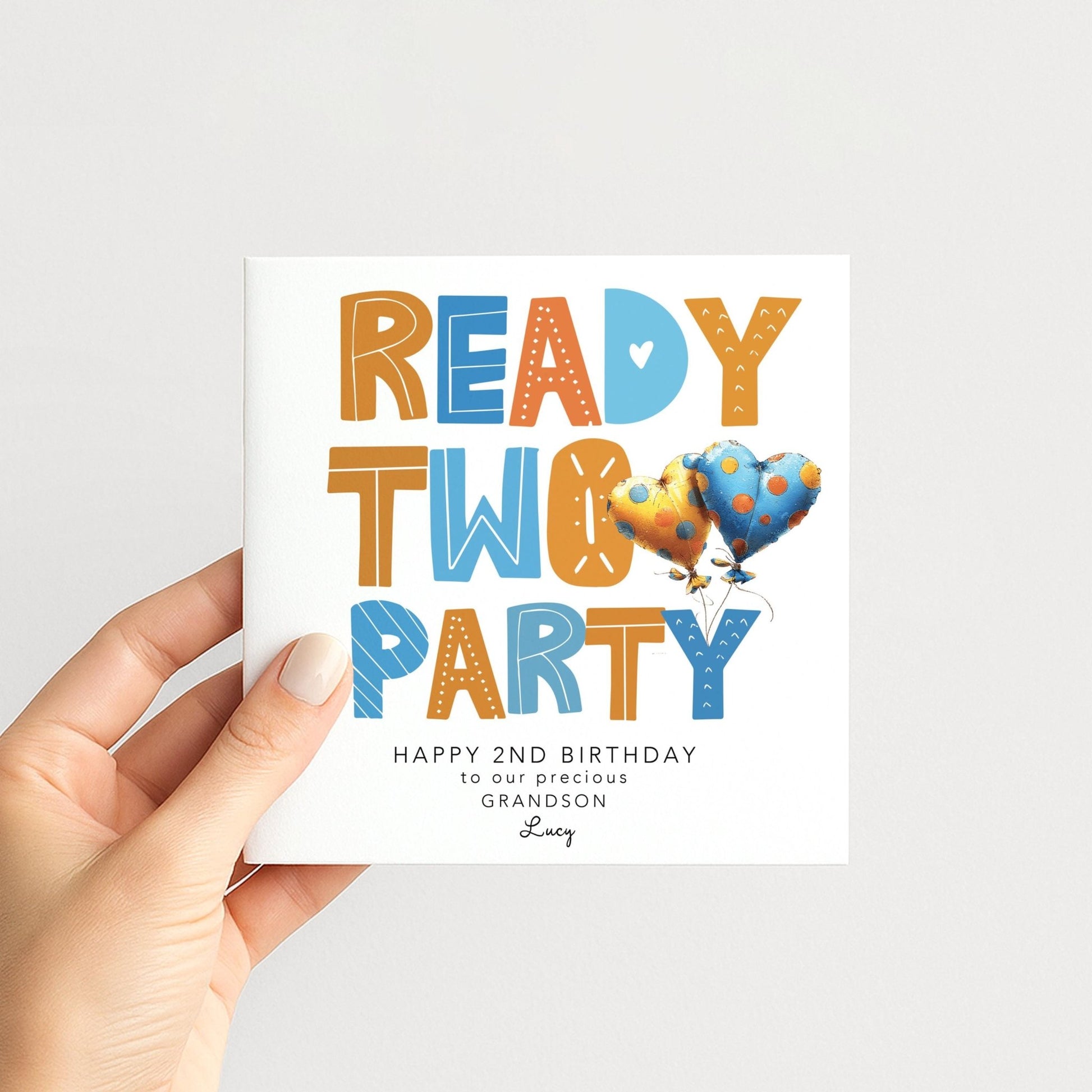 Personalised 2nd Birthday Card Grandson - Whimsi Lilley