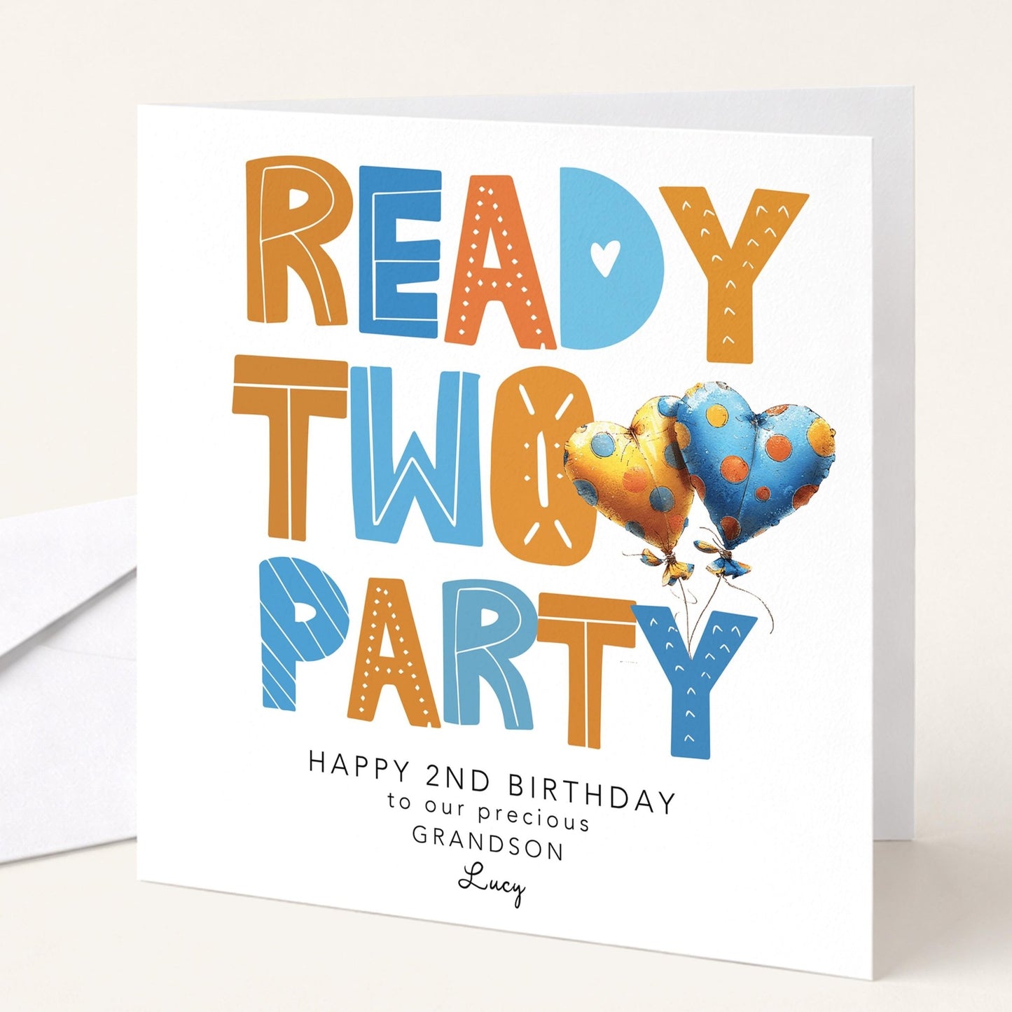 Personalised 2nd Birthday Card Grandson - Whimsi Lilley