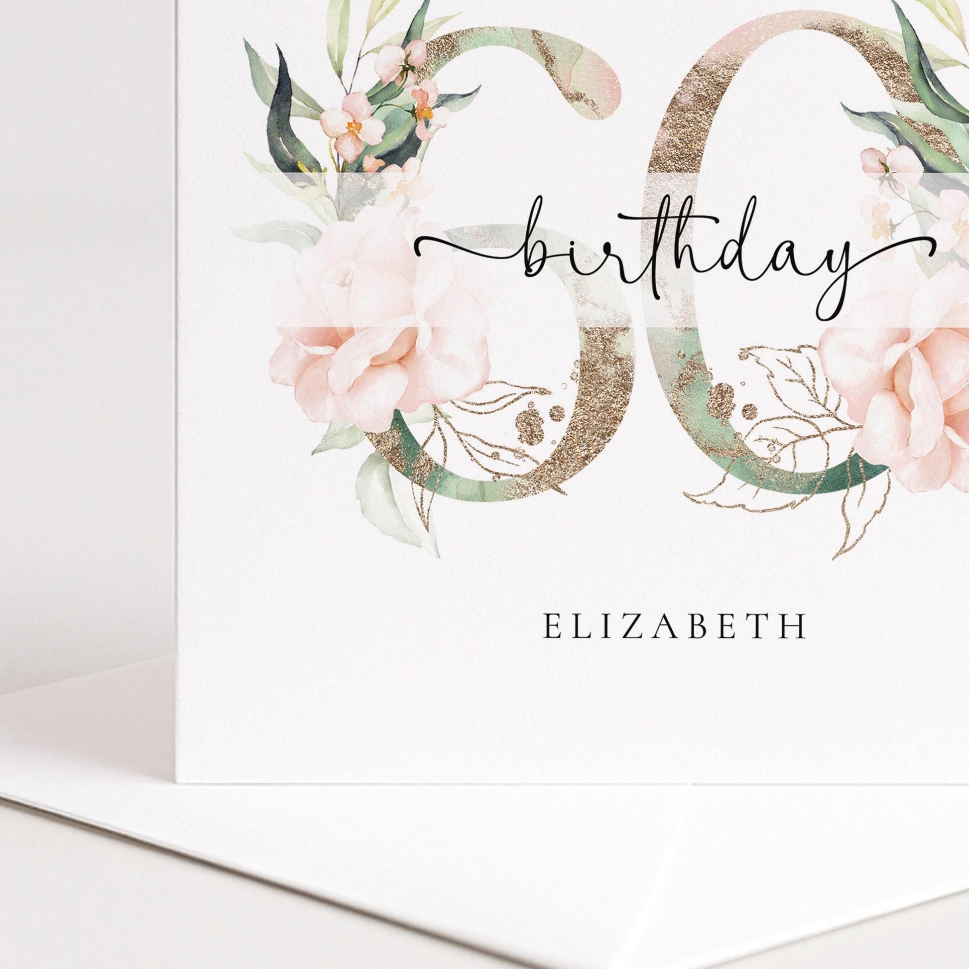 Personalised 60th Birthday Card – Elegant Floral Milestone Keepsake - Whimsi Lilley
