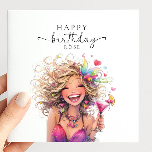 Personalised Birthday Card for Her - Whimsi Lilley