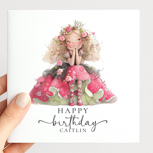Personalised Fairy Birthday Card for Girl - Whimsi Lilley