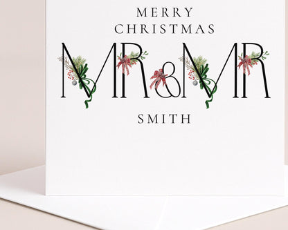 Personalised Mr And Mr Card – Luxury Christmas Greeting Card With Matte Finish - Whimsi Lilley
