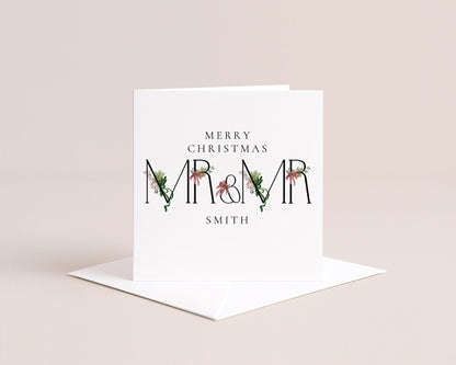 Personalised Mr And Mr Card – Luxury Christmas Greeting Card With Matte Finish - Whimsi Lilley