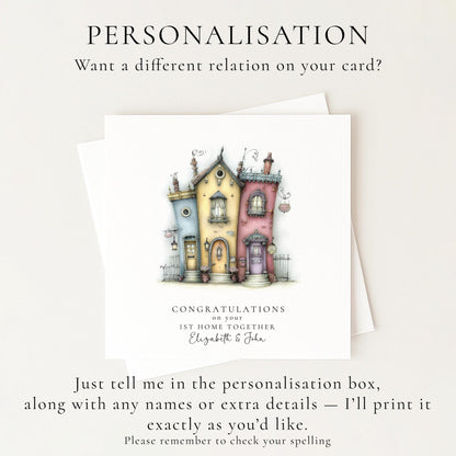 Personalised New Home Card – Colourful House Illustration | Matte Finish Card - Whimsi Lilley