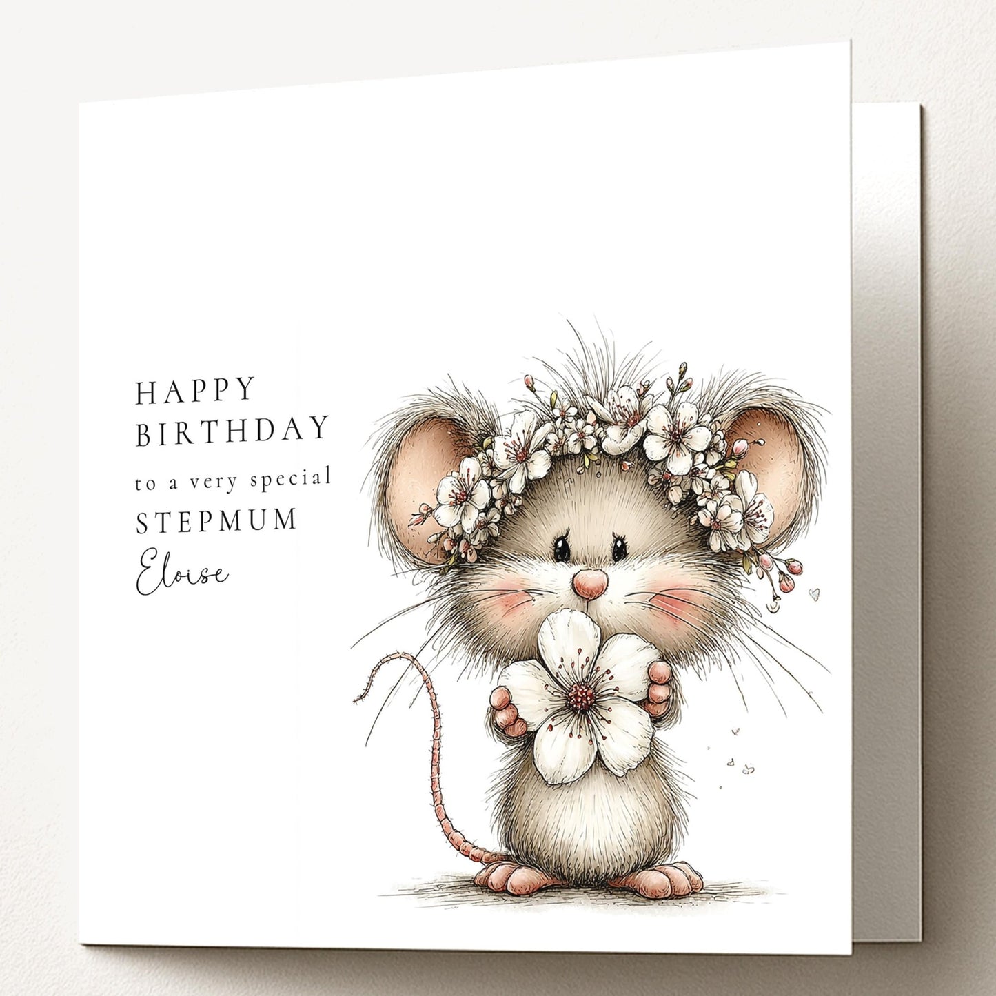 Stepmum Birthday Card – Personalised Custom Name Greeting Card - Whimsi Lilley