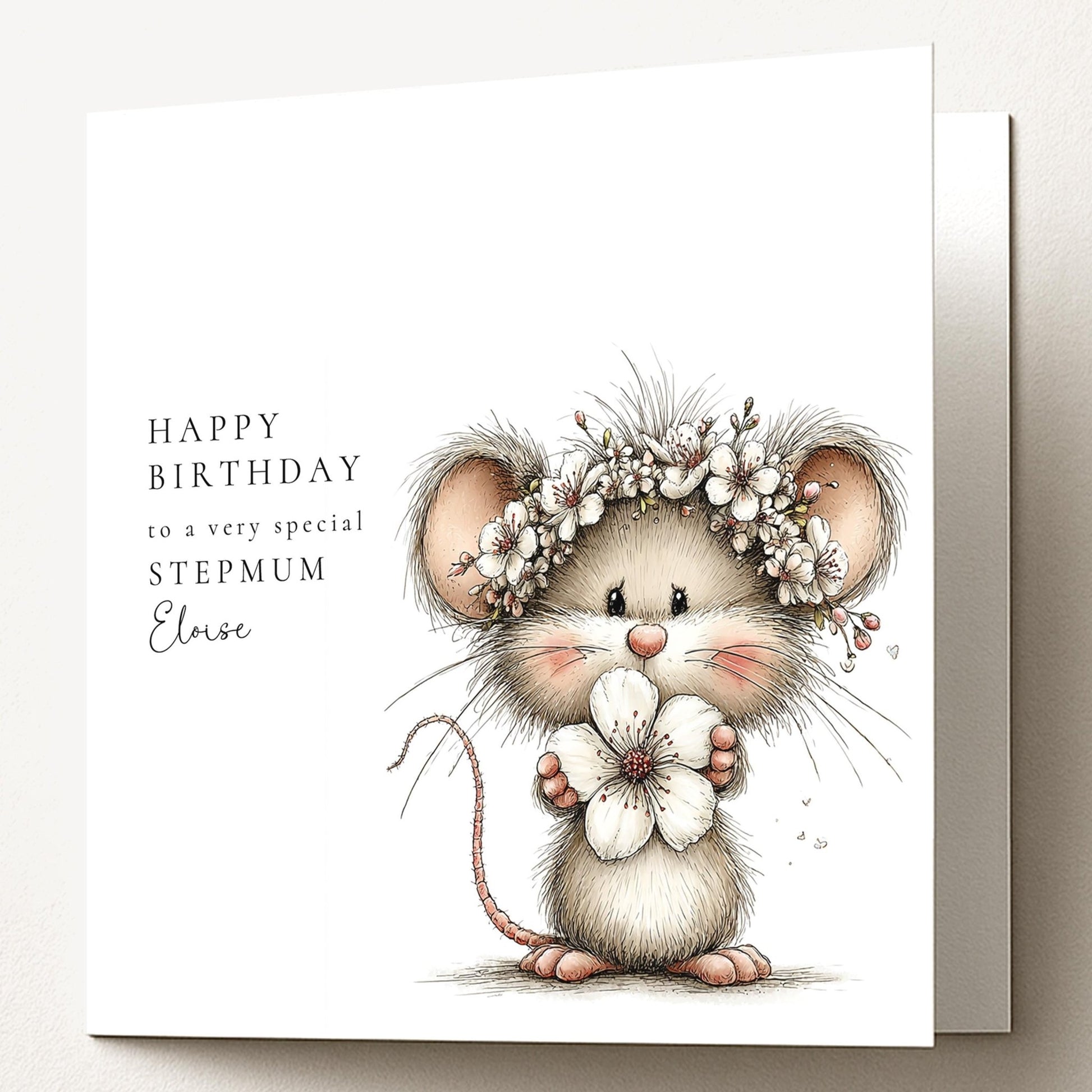 Stepmum Birthday Card – Personalised Custom Name Greeting Card - Whimsi Lilley