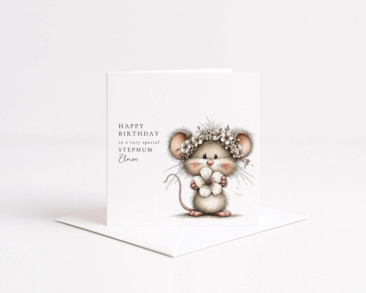 Stepmum Birthday Card – Personalised Custom Name Greeting Card - Whimsi Lilley