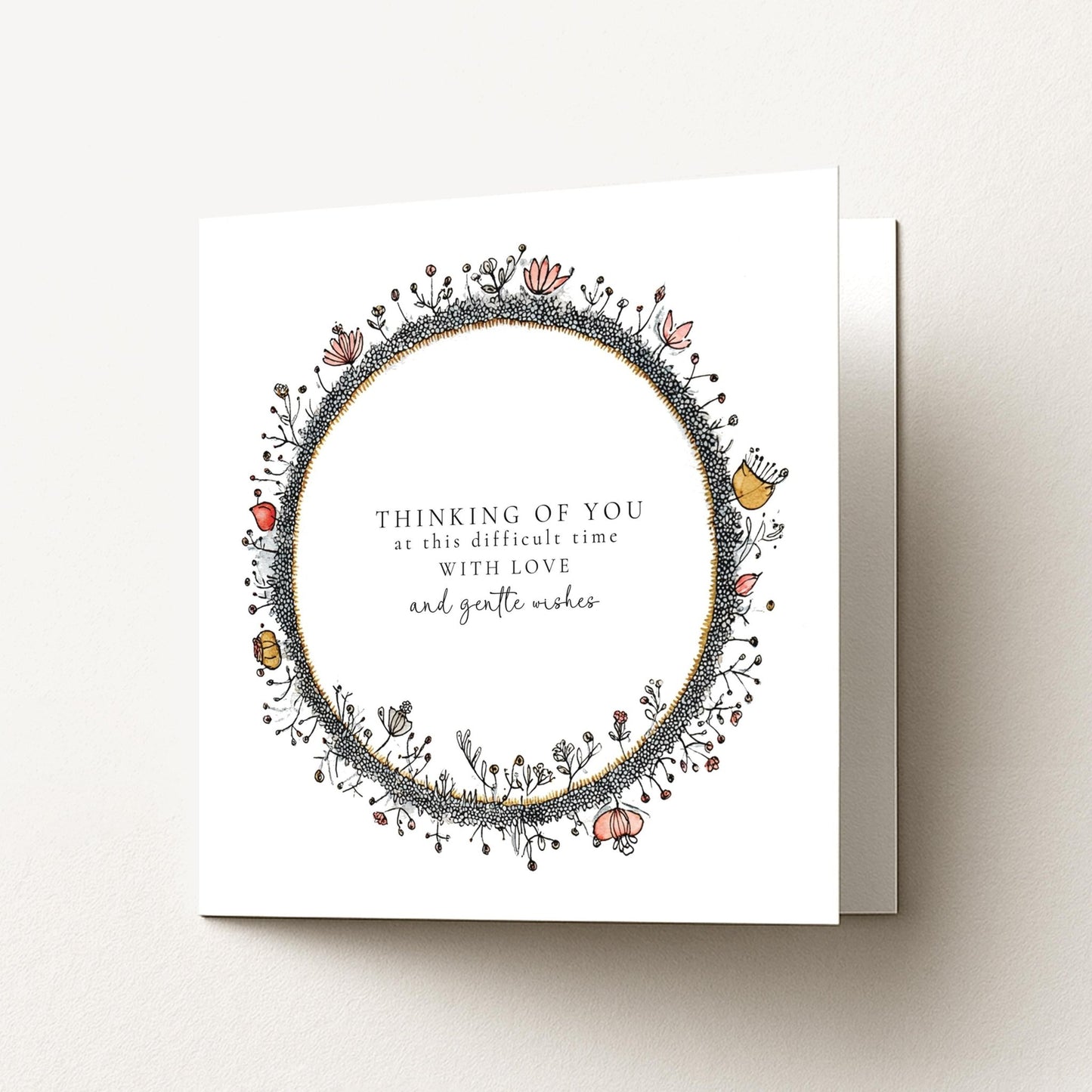 Sympathy Card - Thinking of You Floral Bereavement Comfort Card Matte Finish - Whimsi Lilley