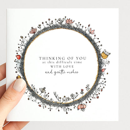 Sympathy Card - Thinking of You Floral Bereavement Comfort Card Matte Finish - Whimsi Lilley