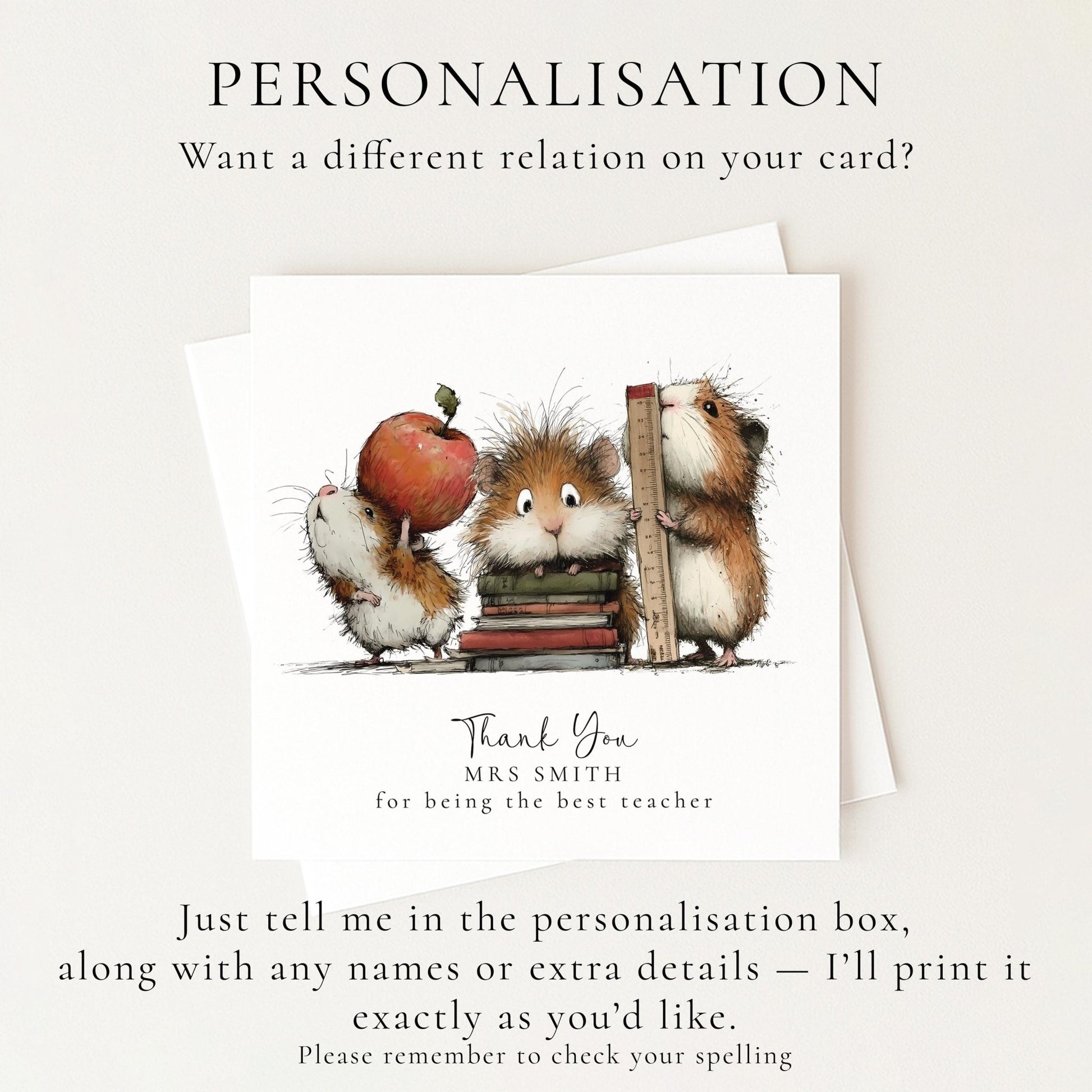 Thank You Teacher Card - Whimsi Lilley