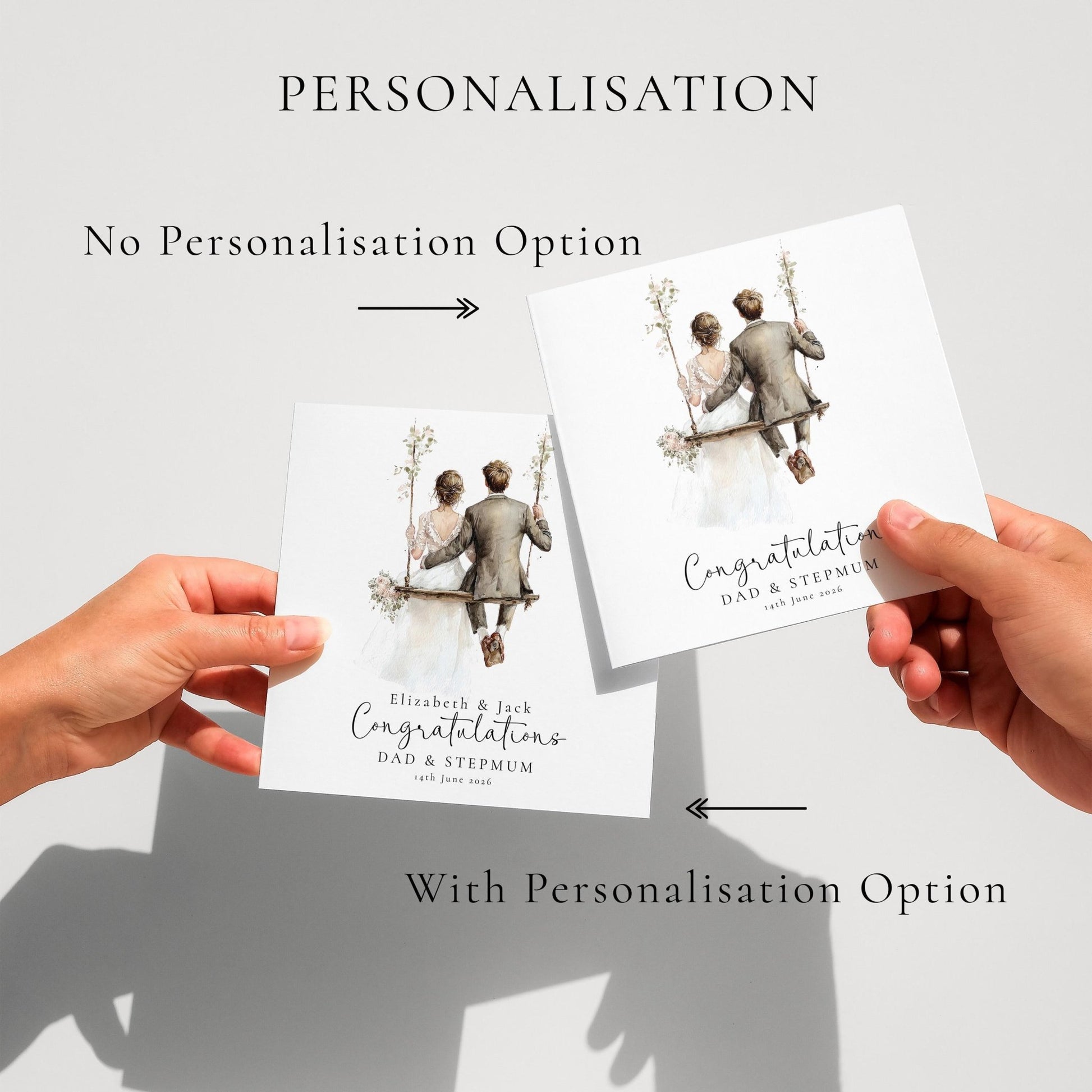 Wedding Congratulations Card – Personalised Dad & Stepmum Family Keepsake - Whimsi Lilley