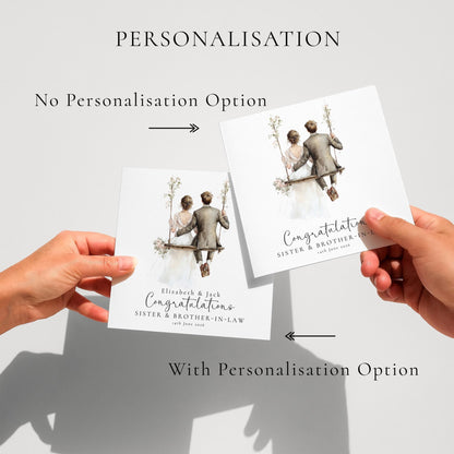 Wedding Congratulations Card – Personalised Sister & Brother in Law Keepsake - Whimsi Lilley