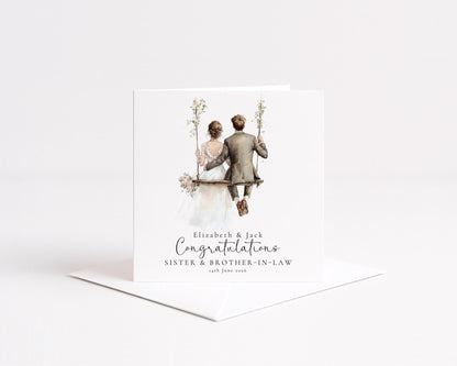 Wedding Congratulations Card – Personalised Sister & Brother in Law Keepsake - Whimsi Lilley