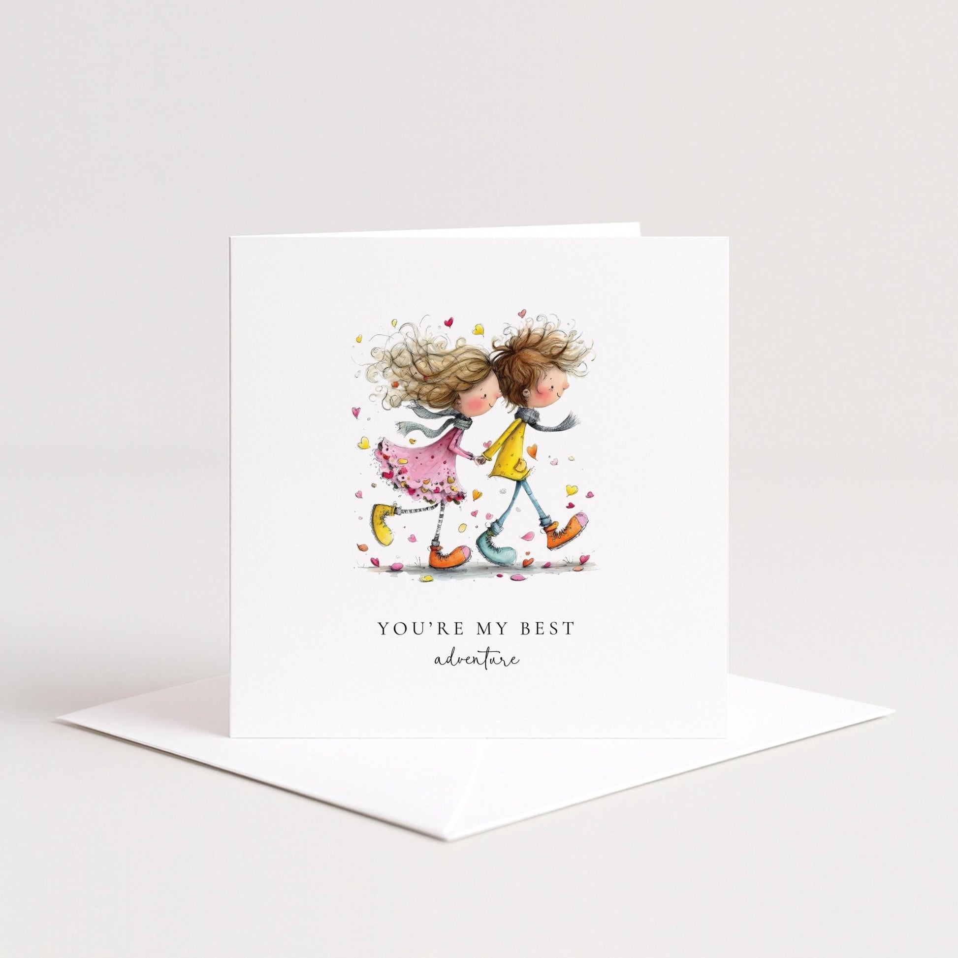 You’re My Best Adventure Card - Personalised Romantic Greeting Card With Matte Finish - Whimsi Lilley