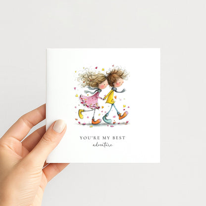 You’re My Best Adventure Card - Personalised Romantic Greeting Card With Matte Finish - Whimsi Lilley