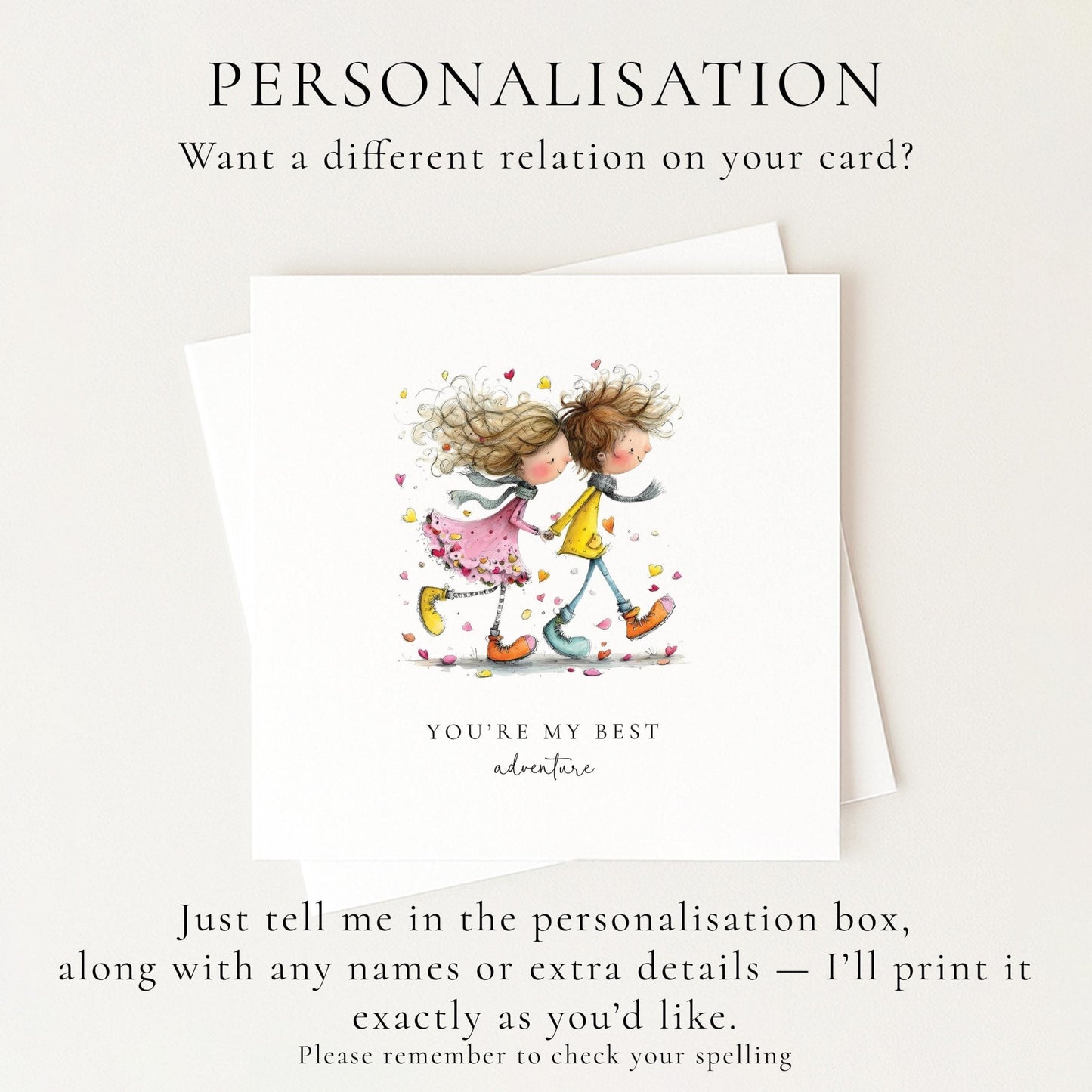 You’re My Best Adventure Card - Personalised Romantic Greeting Card With Matte Finish - Whimsi Lilley