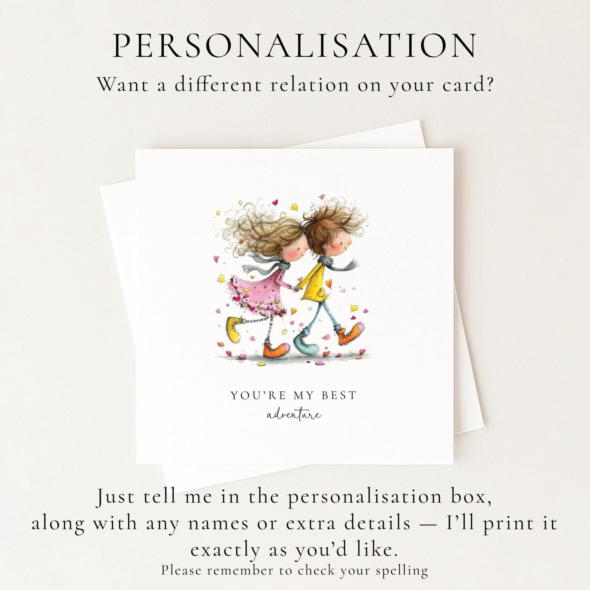 You’re My Best Adventure Card - Personalised Romantic Greeting Card With Matte Finish - Whimsi Lilley