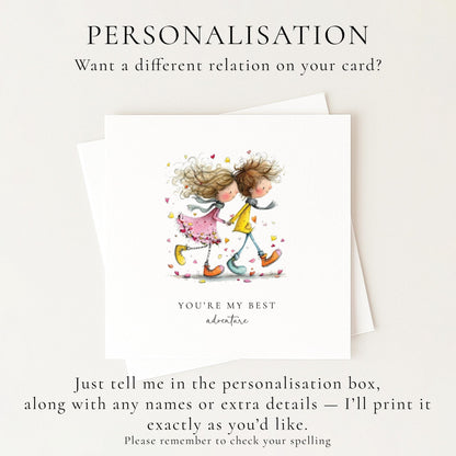 You’re My Best Adventure Card - Personalised Romantic Greeting Card With Matte Finish - Whimsi Lilley